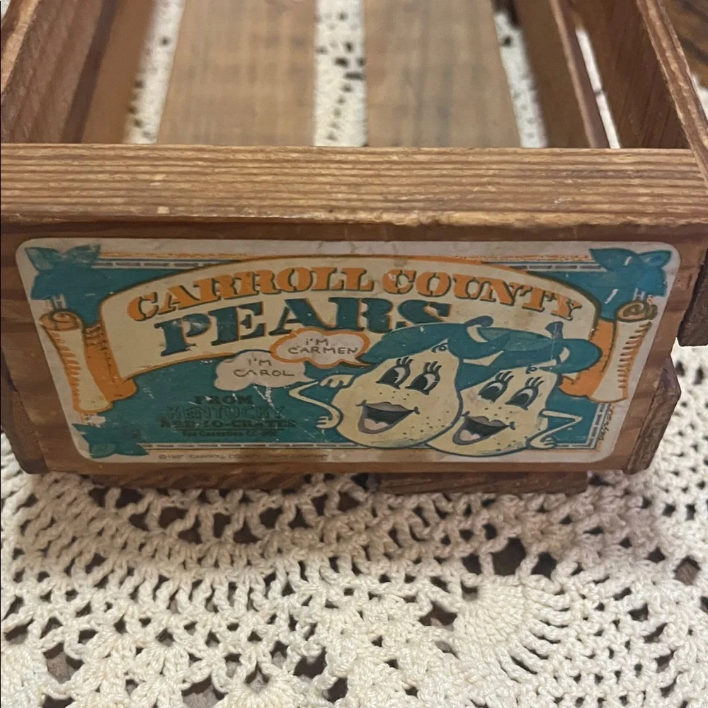 Vintage Wooden Pear Crate from Kentucky 11.5”-5”